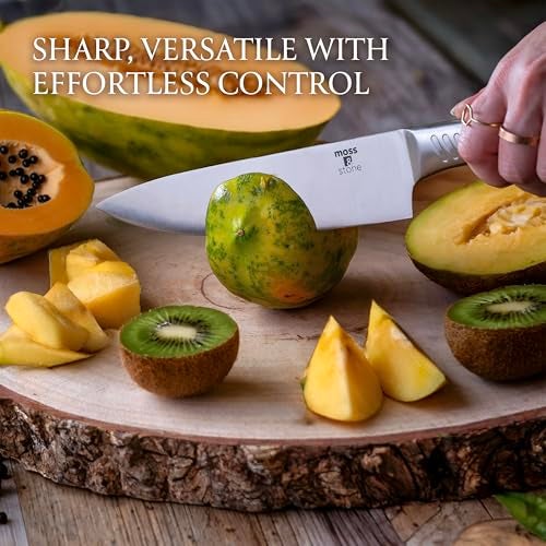 Moss & Stone Professional Kitchen Knife Chef Set, 6 Pcs Small Knife Set With Block, Premium Kitchen Knife Set Stainless Steel, Scratch Resistant & Rust Proof, Knife Block With Sharp Cooking Knives. - Image 4