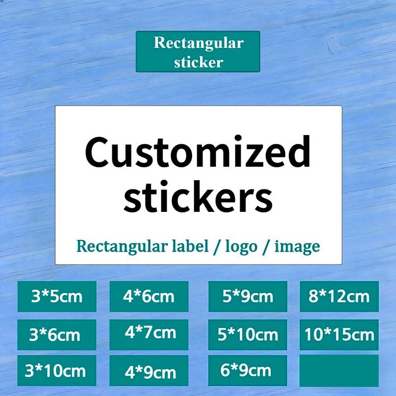 Custom Rectangular Stickers 1.18x1.97 Inch 100 Pieces Waterproof Self Adhesive Labels - Image 1