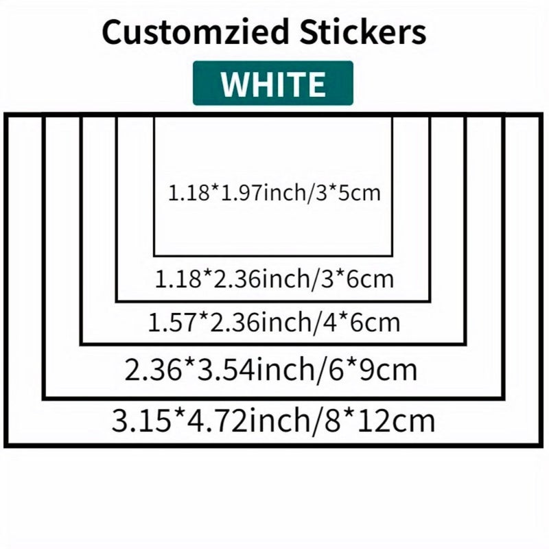 Custom Rectangular Stickers 1.18x1.97 Inch 100 Pieces Waterproof Self Adhesive Labels - Image 2