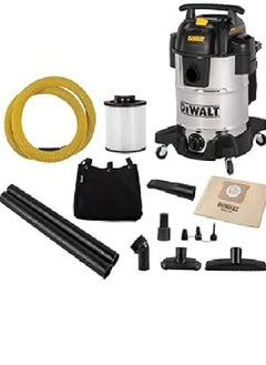 DEWALT Stainless Steel Wet & Dry Vacuum Cleaner 38 Litre with 2.1m Hose DXV38S, Heavy Duty Vacuum, Carpet Cleaner  - Image 1
