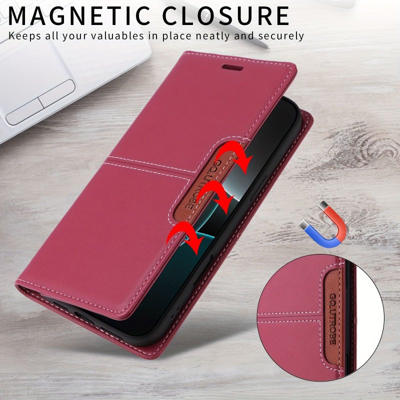 Purple Magnetic Flip Wallet Case For Samsung Galaxy S20 Plus - Image 5