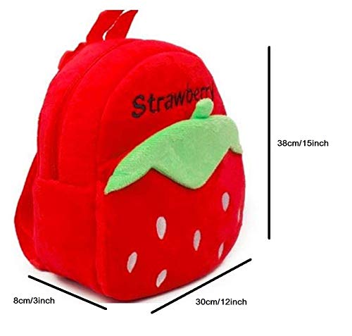blue tree Cute Kids Backpack Toddler Bag Plush Animal Cartoon Mini Travel Bag for Baby Girl Boy 1-6 Years, Ideal for Gifting for Kids (Red-Strawberry) - Image 5