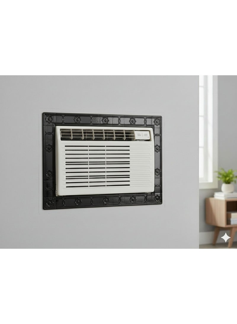 برواز مكيف بلاستيكي مزخرف أسود - Image 1