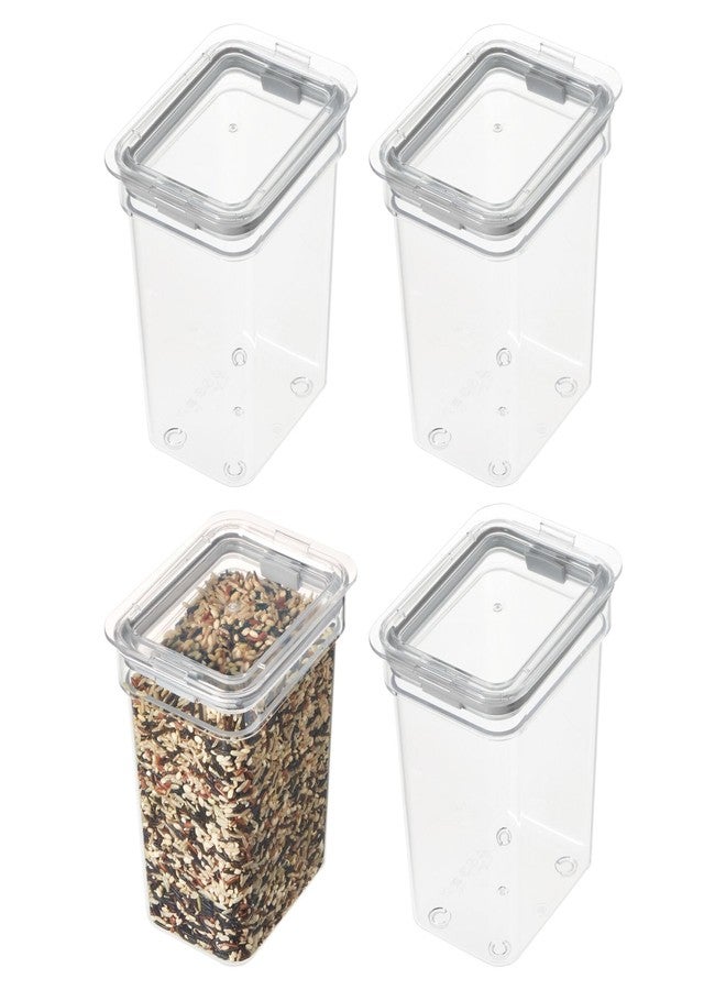 إنترديزاين صندوق تخزين طعام صغير من iDesign بغطاء محكم الإغلاق للمطبخ أو المخزن - مجموعة من 4 قطع - شفاف - Image 1