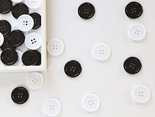 GANSSIA 1 Inch (25mm) Black Resin Buttons Sewing Flatback Button for Garment DIY Craft Decoration Pack of 50PCS - Image 4