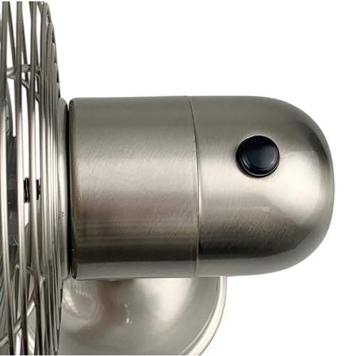 Good Housekeeping (92512) All-Metal USB-Powered 5" Oscillating Personal Fan (Brushed Nickel) - Image 3