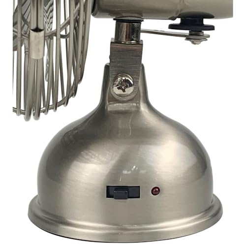Good Housekeeping (92512) All-Metal USB-Powered 5" Oscillating Personal Fan (Brushed Nickel) - Image 4