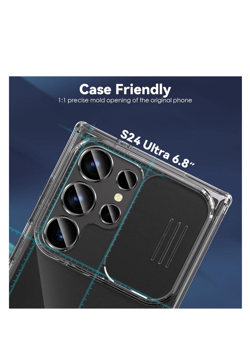 Film for Samsung Galaxy S24 Ultra Camera Lens Protector, 9H Tempered Glass & Ultra-Thin Aluminum Alloy Individual Lens Screen Protective Cover for S24 Ultra 5G 2024, Black - Image 4