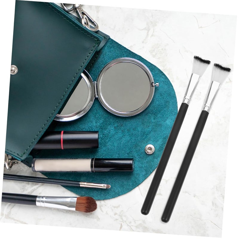 Black Makeup Brush Set 3pcs For Nose Contouring And Highlighting Soft Bristles - Image 2