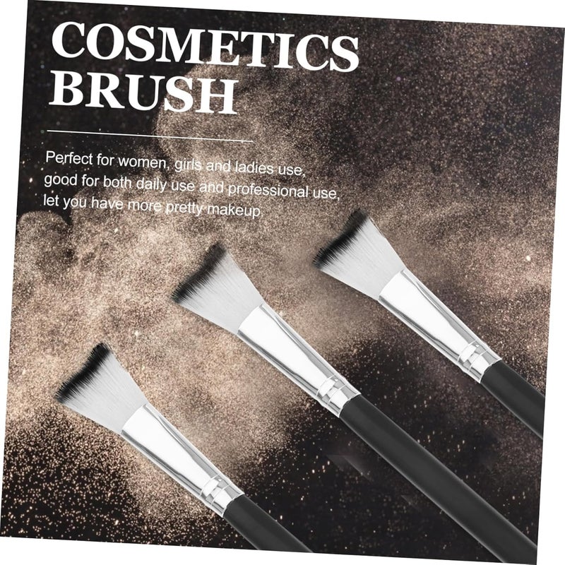 Black Makeup Brush Set 3pcs For Nose Contouring And Highlighting Soft Bristles - Image 5