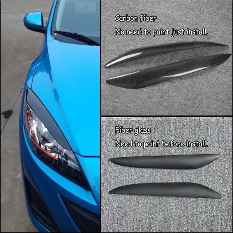 Vuzmode Carbon Fiber Headlight Eyebrows for Mazda 3 - Image 2