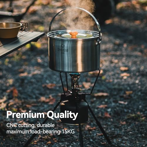 Thous Winds Camping Stove Stand Backpacking Campfire Tripod with Upper Support 102142 Inch Height Adjustment - Image 3