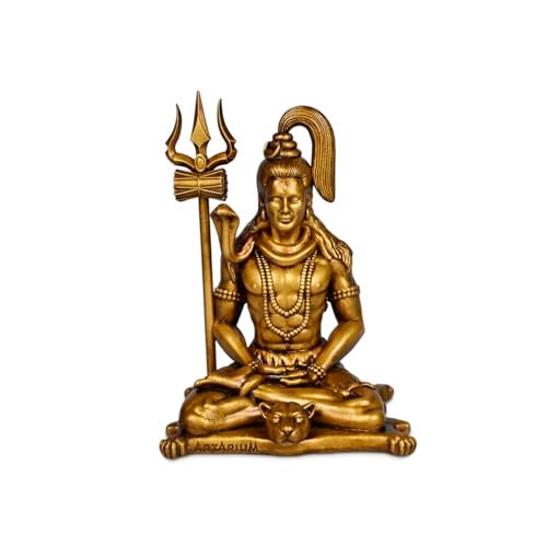 Artarium Shiva Murti Meditating Shivji Bholenath Mahadev Statue Lord Shiv Murti Shiv Padmasana Sitting Idol for Car Dashboard Gift for Diwali Maha Shivratri Housewarming (Meditating Shiva 4 Inch) - Image 1