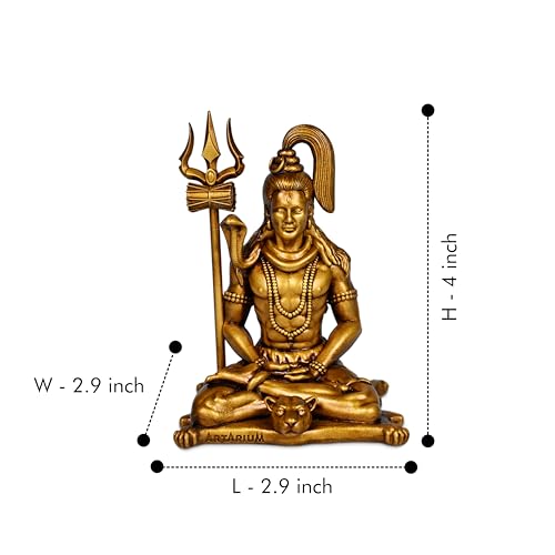 Artarium Shiva Murti Meditating Shivji Bholenath Mahadev Statue Lord Shiv Murti Shiv Padmasana Sitting Idol for Car Dashboard Gift for Diwali Maha Shivratri Housewarming (Meditating Shiva 4 Inch) - Image 4