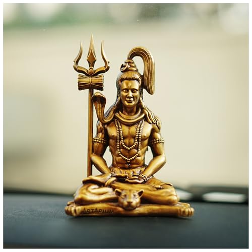 Artarium Shiva Murti Meditating Shivji Bholenath Mahadev Statue Lord Shiv Murti Shiv Padmasana Sitting Idol for Car Dashboard Gift for Diwali Maha Shivratri Housewarming (Meditating Shiva 4 Inch) - Image 2