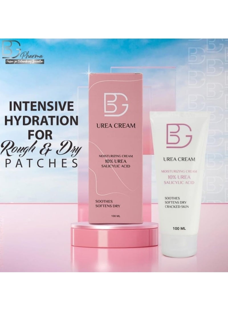 BG Urea Cream – Intensive Moisturizing & Repair Cream – Softens Rough, Dry & Cracked Skin – Nourishing Daily Skincare for Hands, Feet & Body – 100ml - Image 2