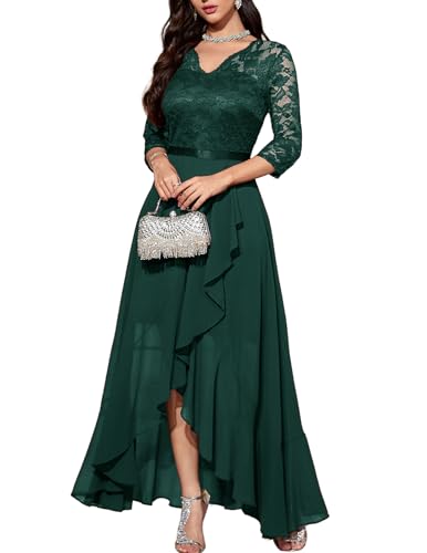 Bbonlinedress Women Winter Spring Wedding Guest Formal Prom Dresses Long Sleeve Mother of Bride Cocktail Dress Dark Green L - Image 1