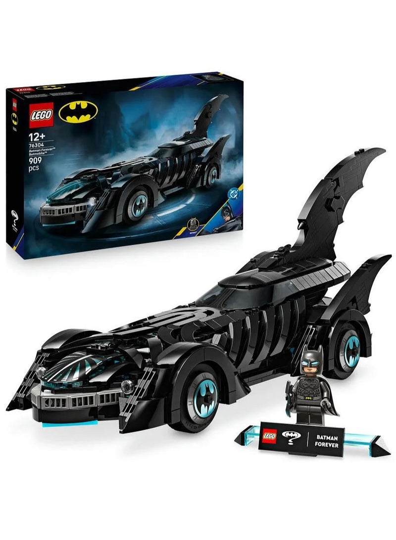 LEGO DC Batman: Batman Forever Batmobile Super Hero Toy, Bedroom Decor for Kids 76304 - 909 Pieces - Image 1