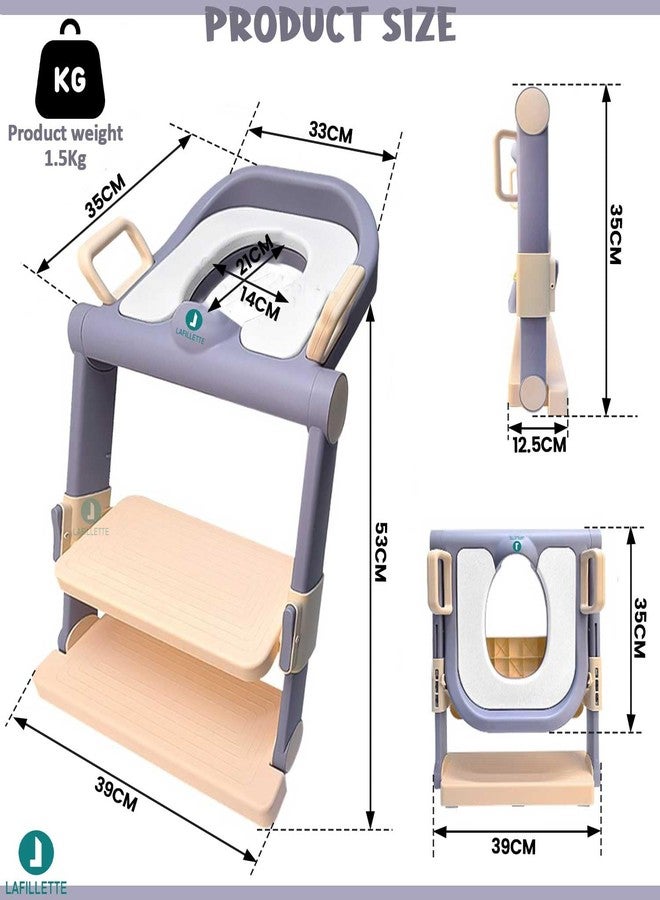 LAFILLETTE Lightweight Foldable Baby Potty Training Chair For Indoor And Outdoor Use (PEACH) - Image 2
