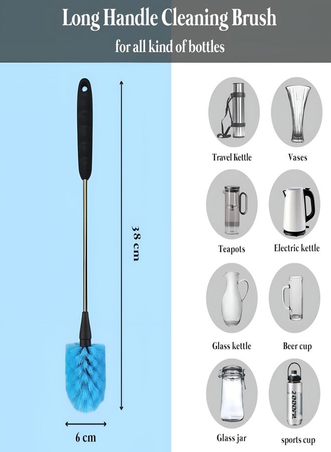 KESHAVAM Bottle Cleaner Brush Set, 15 inch Long Handle Washing Baby Bottle Cleaning Brushes for Narrow Neck Water Bottles Tumblers Straws Coffee Mugs Sport Bottles and Thermos Lid Cup Brush (3 pcs) - Image 3