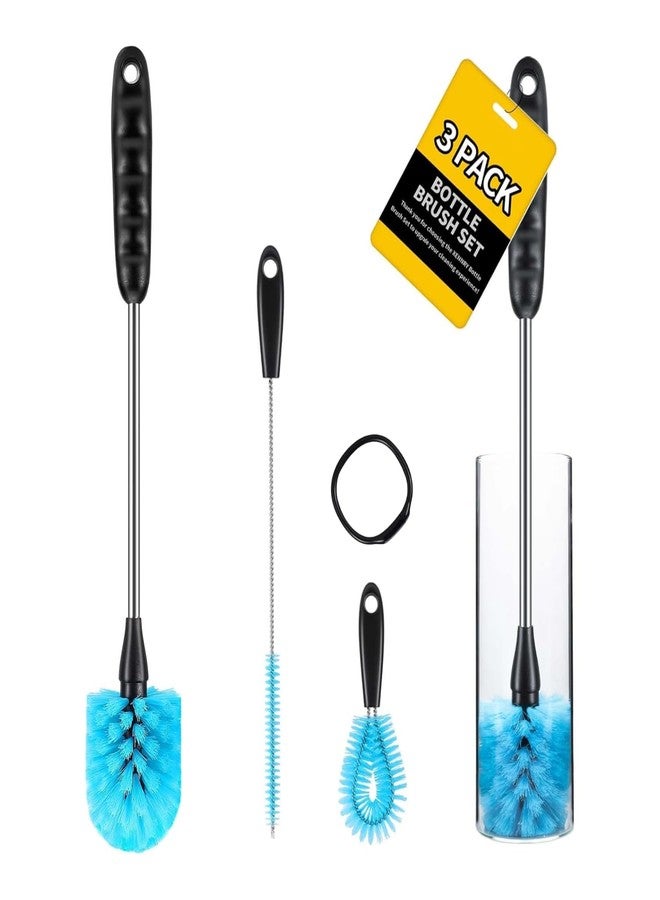 KESHAVAM Bottle Cleaner Brush Set, 15 inch Long Handle Washing Baby Bottle Cleaning Brushes for Narrow Neck Water Bottles Tumblers Straws Coffee Mugs Sport Bottles and Thermos Lid Cup Brush (3 pcs) - Image 1