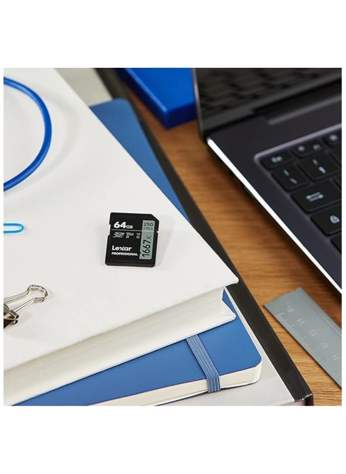 Lexar Professional 1667x 64GB SDXC UHS-II Card, Up To 250MB/s Read, for Professional Photographer, Videographer, Enthusiast  - Image 3