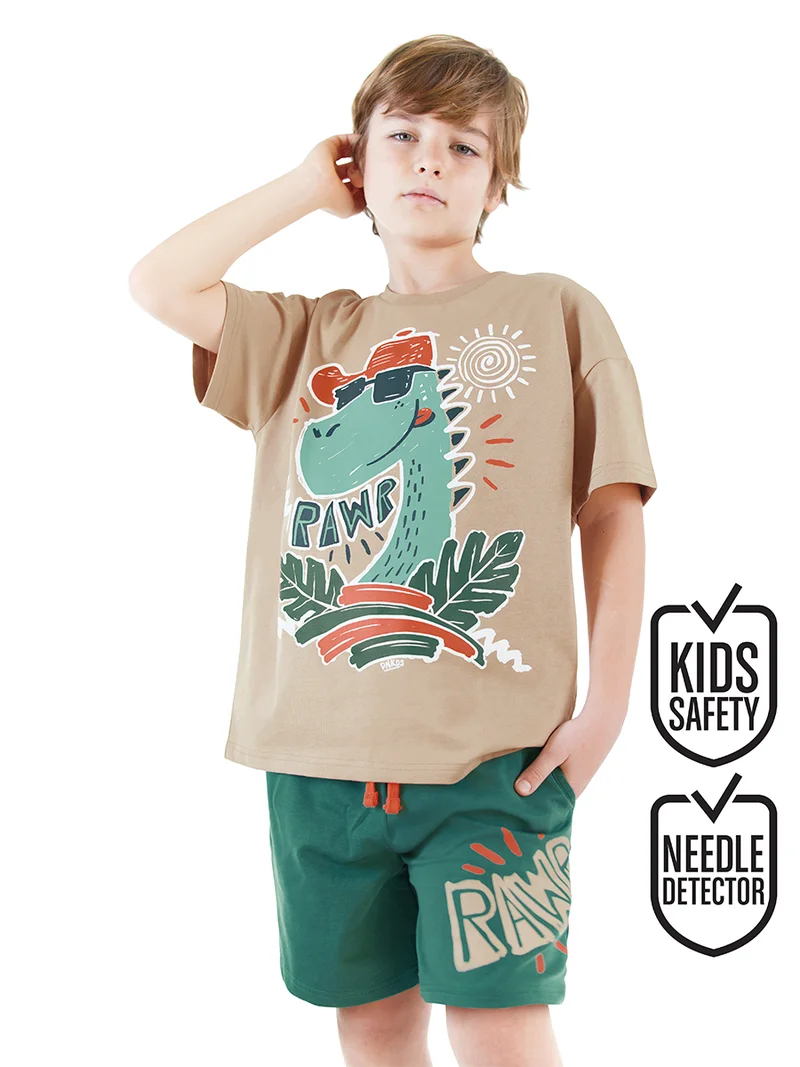 Denokids Summer Dino Boy T-shirt&Shorts Set