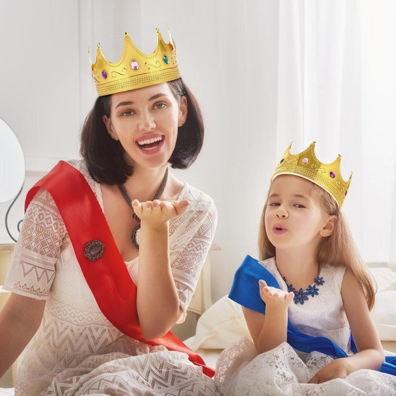 Adorox Gold Royal King Plastic Crown Prince Costume Accessory Adult/K Kid (1) - Image 2