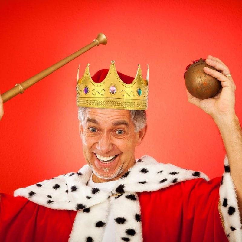 Adorox Gold Royal King Plastic Crown Prince Costume Accessory Adult/K Kid (1) - Image 3