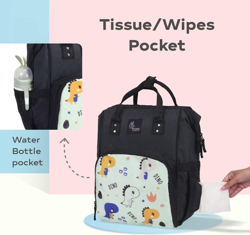 R for Rabbit Caramello Dino Diaper Bag - Image 3