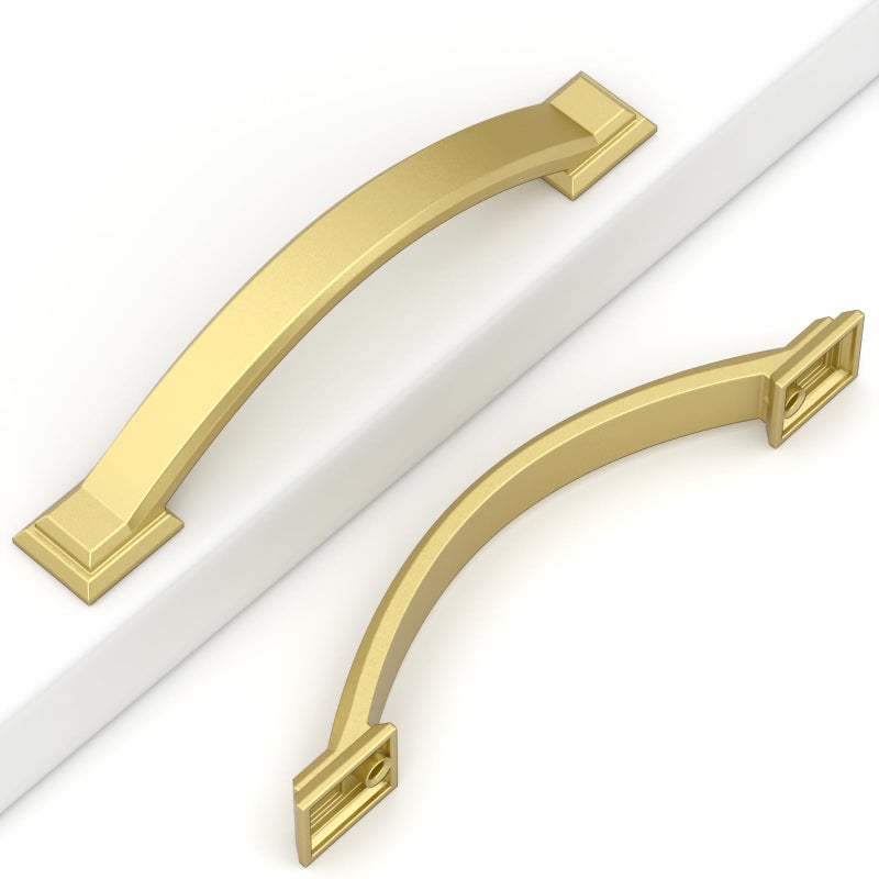 Coinkoly 10 Pack Brushed Gold Cabinet Pulls 4102mm Hole Centers Hardware for CabinetsKitchen Cabinet HandlesArch Cabinet Handles for Bathroom Dresser Drawer Handles - Image 2