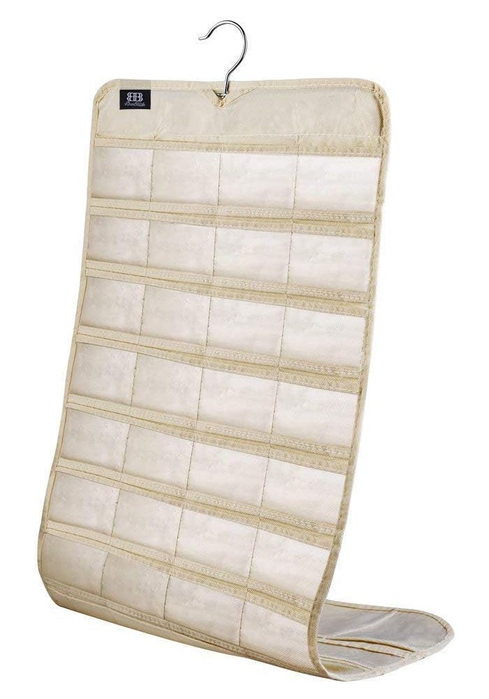 BB Brotrade Hanging Jewelry Organizer with 80 Pockets - Beige - Image 5
