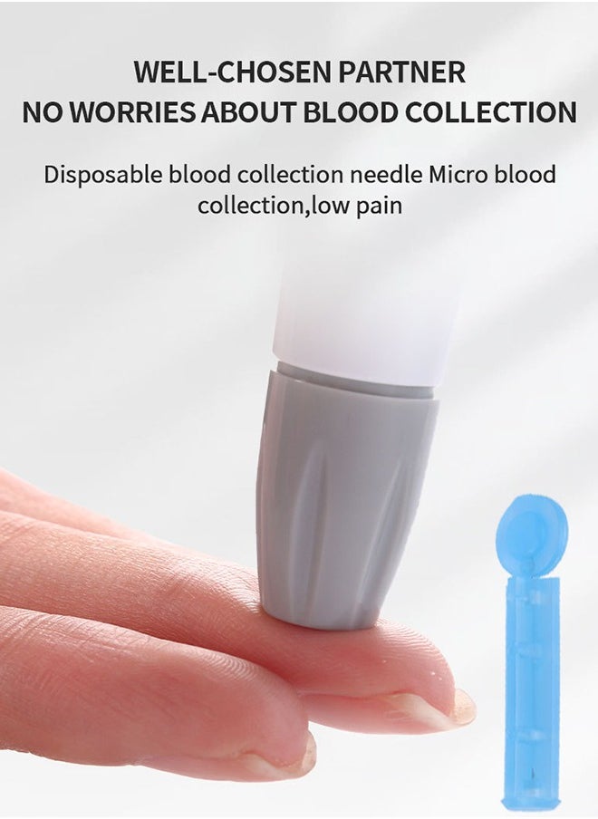 Unique - Blood Glucose Monitor Kit - with 50 Blood Sugar Test Strips - 50 Lancets - 50 Alcohol Pads - 1 Blood Glucose Meter - 1 Lancing Device - Coding-free Meter and Large Display Home Blood Sugar Check Machine - Image 1