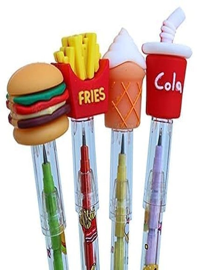 JMK CRAFTS Kids’ Colourful Mcdy Body Food Emoji Bullet Pencils with Lead Nibs – Push Pencils for Boys & Girls | Fun Fast Food Themed Fancy Top | Birthday Return Gifts, Party Favors & School (8) - Image 1