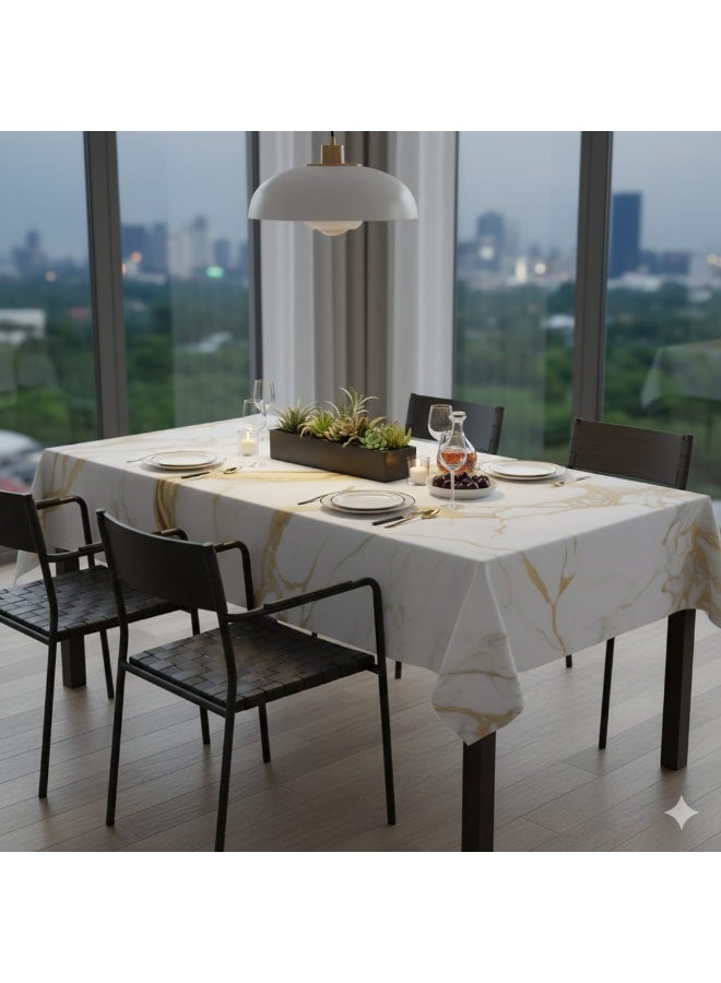 Modern tablecloth with a luxurious marble pattern - High-quality material, wrinkle-resistant, adds a royal decorative touch to your table (137*274) - Image 3