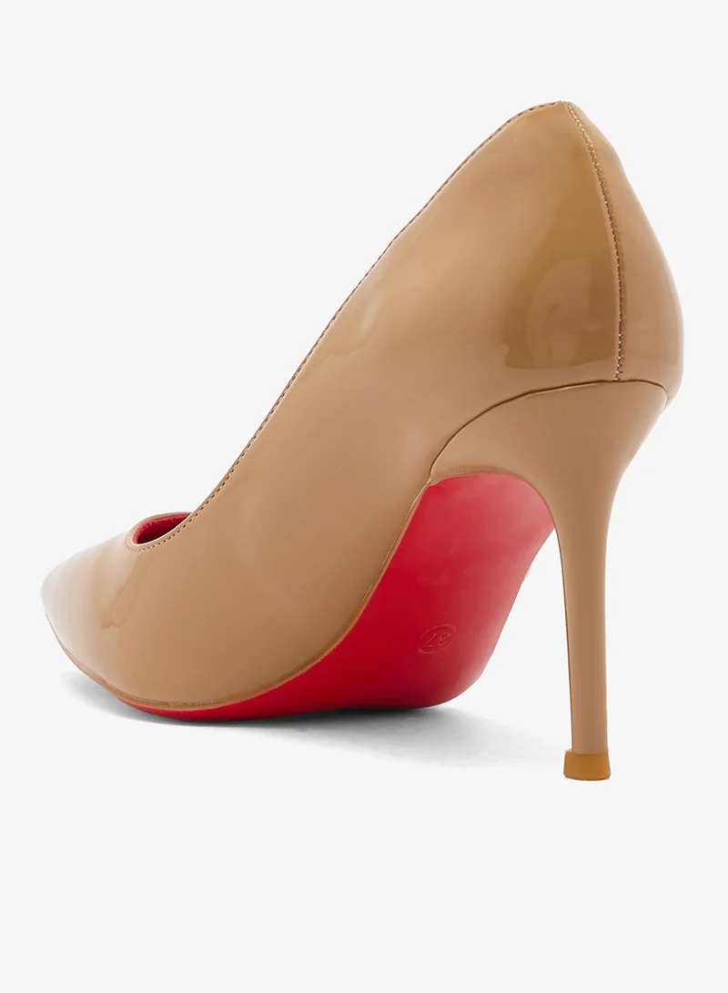 Ella Beige Classic Glossy High Heel Stiletto Pumps for Women | Best Price UAE