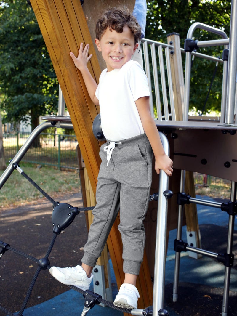 Resinta 3 Pack Toddler Boy Sweatpants Cotton Boys Athletic Joggers Pants Kids Sweats Pants with Pocket Workout Clothes - Image 3