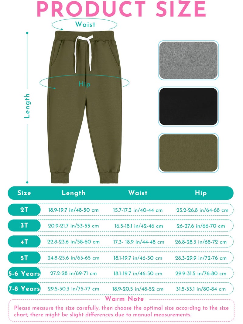 Resinta 3 Pack Toddler Boy Sweatpants Cotton Boys Athletic Joggers Pants Kids Sweats Pants with Pocket Workout Clothes - Image 4