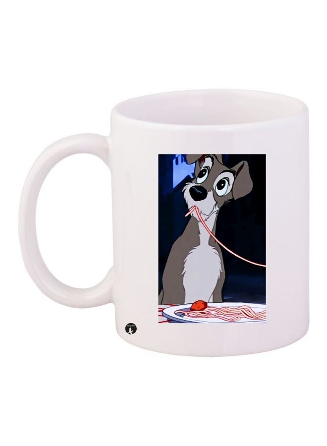 RYN Dog Printed Coffee Mug White/Grey/Blue 11ounce