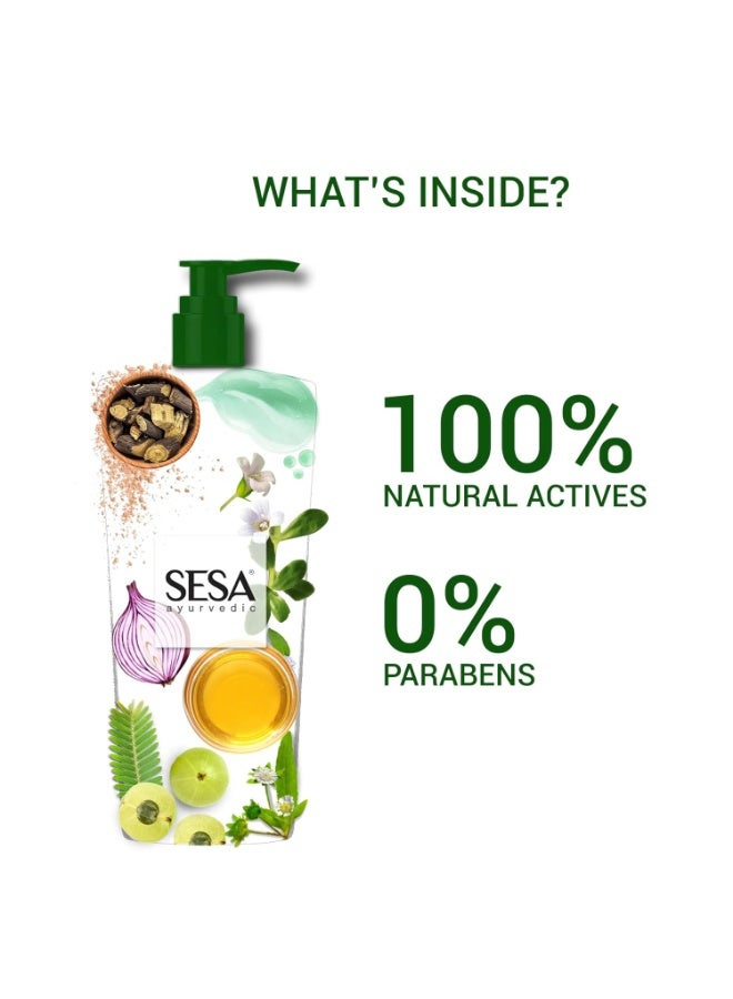 SESA Ayurvedic Anti Hairfall Shampoo For Dry And Frizzy Hair Reduces Hairfall Made With 6 Ayurvedic Herbs Paraben Free Shampoo - 500ml - Image 5