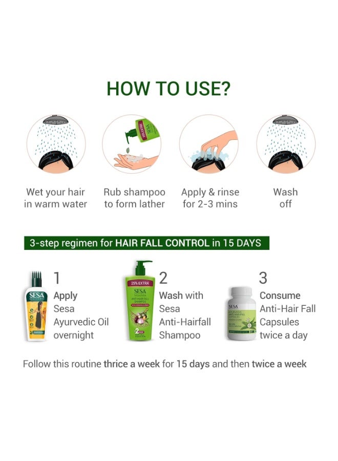SESA Ayurvedic Anti Hairfall Shampoo For Dry And Frizzy Hair Reduces Hairfall Made With 6 Ayurvedic Herbs Paraben Free Shampoo - 500ml - Image 4