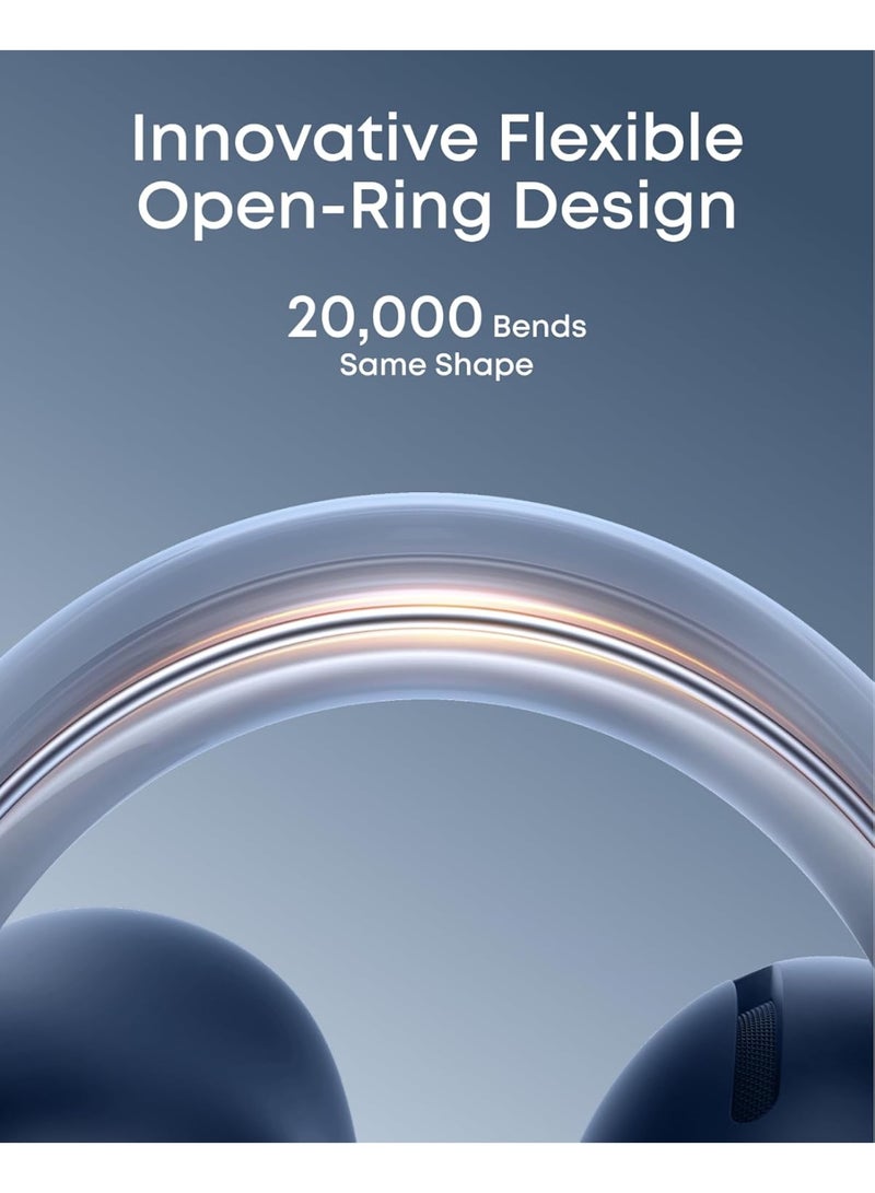 Soundcore AeroClip by Anker, Open-Ear Earbuds, Clip-On Headphones, Adaptive Comfort, Clear Calls with 4 Mics and AI, Stable Fit, 12mm Drivers for Powerful Bass, Hi-Res, Open-Ring Design Glacier Blue - Image 3