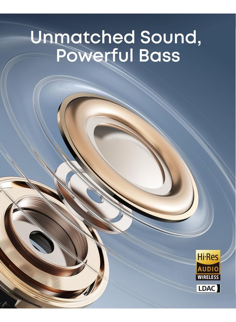 Soundcore AeroClip by Anker, Open-Ear Earbuds, Clip-On Headphones, Adaptive Comfort, Clear Calls with 4 Mics and AI, Stable Fit, 12mm Drivers for Powerful Bass, Hi-Res, Open-Ring Design Glacier Blue - Image 5