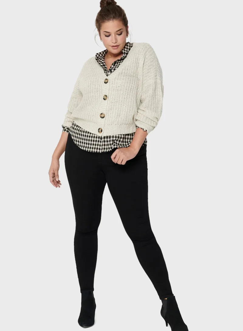 Only Carmakoma Button Down Crop Cardigan