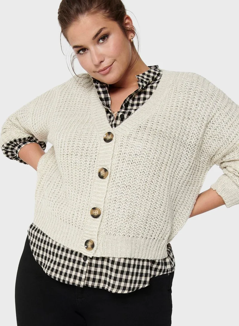Only Carmakoma Button Down Crop Cardigan