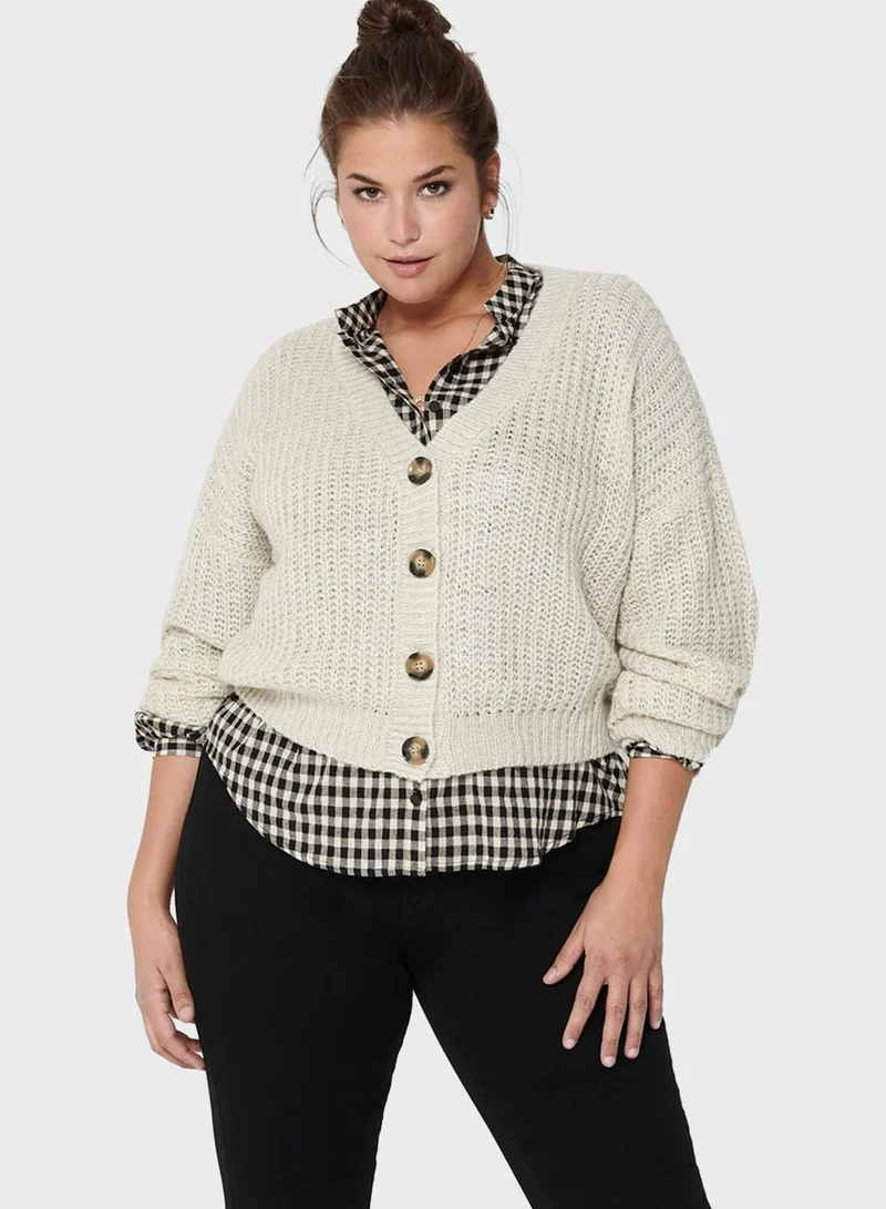 Only Carmakoma Button Down Crop Cardigan