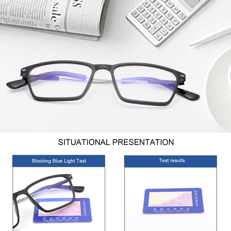 YIMI Blue Light Blocking Glasses Photochromic Gray Sunglasses for Men and Women Day Night Gaming TV Phones Computer Eyeglasses UV Protection Anti Glare Shade Lightweight Eyewear Full Frame Spectacles - Image 3