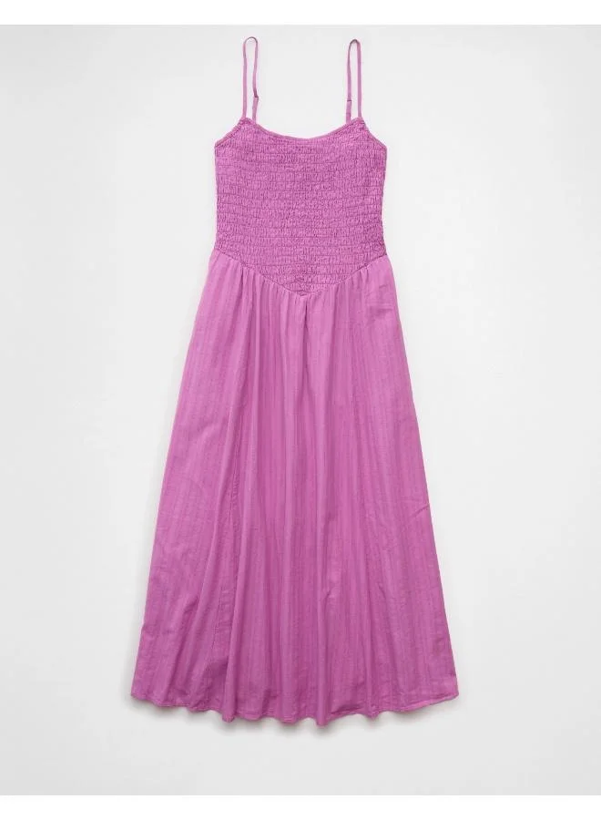 American Eagle Shirred Bodice Midi Dress