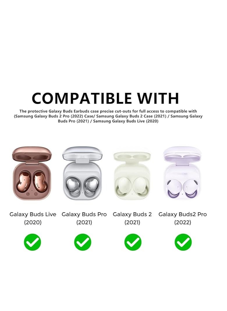 Generic - Compatible with Samsung Galaxy Buds FE Case (2023)/Galaxy Buds 2 Case/Galaxy Buds Pro Case/Galaxy Buds Live Case Hard PC Shockproof Case Crystal Shape Protective Cover with Keychain (Blue) - Image 1