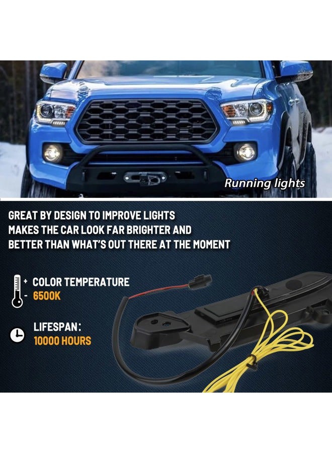 GEEGEETOP FulL LED DRL Lens Front Headlight Side Marker Bumper Light Assembly Compatible with 2016-2023 Tacoma,Switchback White&Amber Functions as Tail Light Turn Signal Light (NEW 16-23) - Image 3